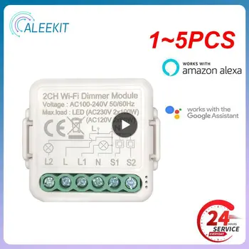 1 ~ 5ШТ Tuya ZigBee 3.0 Smart Dimmer Switch Модуль 10A, Поддерживает 2-Полосное Управление Затемняемым переключателем, Работает с Alexa Alice Google Home
