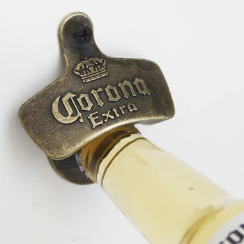 1 Винтажная открывалка для пивных бутылок Креативная настенная стационарная открывалка для пивных бутылок из цинкового сплава Corona 10