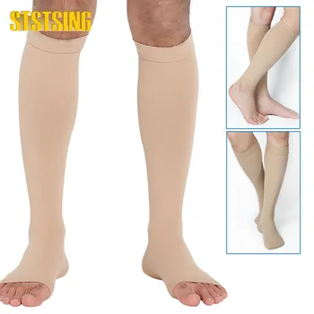 1 пара компрессионных носков с открытым носком для мужчин и женщин - Рукава с накладками на голень, икры – Для бега, езды на велосипеде 18