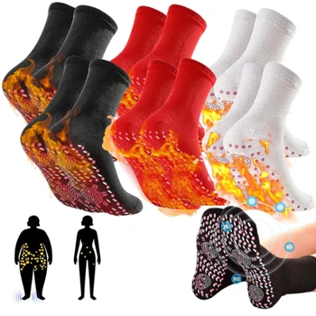 1 пара турмалиновых носков для похудения, зимние эластичные термонагревающиеся носки, носки для здоровья, короткие носки для магнитотерапии 8