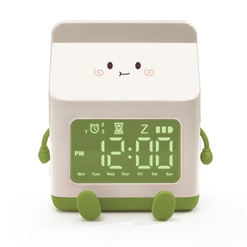 1 шт. коробка для молока, будильник, коробка для молока, электронные светодиодные смарт-часы, зеленый 20
