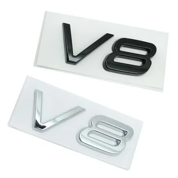 1 шт. Логотип с надписью V8 для Volvo Car Styling, украшающий значок, Плоская эмблема заднего багажника, Автоаксессуары Серебристого/глянцевого черного цвета 20