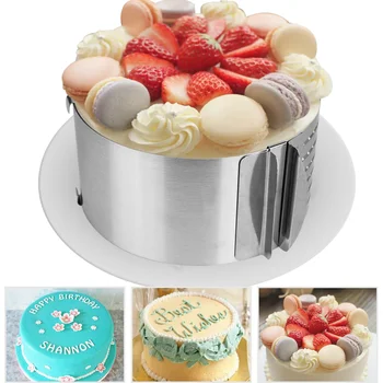 1 шт. Регулируемые формы для выпечки, 3D круглые формы для торта, формы для выпечки из нержавеющей стали, Кухонные инструменты для торта 13