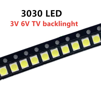 100ШТ чипов SMD LED 3030 1 Вт 3 В 6 В 1 Вт бусины светло-белые теплые 120ЛМ Светодиодная лампа для поверхностного монтажа на печатной плате подсветка телевизора 5