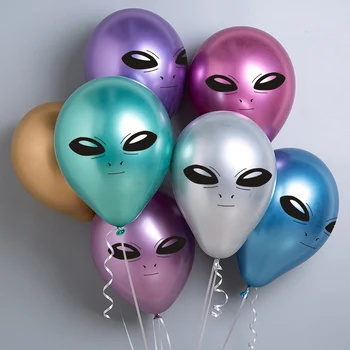 10шт. Воздушный шар инопланетянина, украшение для дня рождения, украшение для вечеринки, утолщение Латексного металлического воздушного шара, вечеринка на Хэллоуин, баллон 2