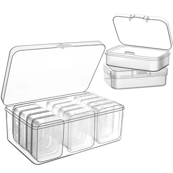 12 Упаковок Пластиковых Прозрачных Ящиков Для хранения Органайзеров Небольших Контейнеров для хранения Mini Organi 8