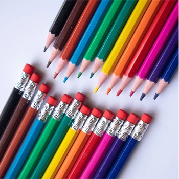 12 шт./компл. Стираемый цветной карандаш, 12 цветов, Набор карандашей для рисования с резиной, Школьные принадлежности для детей, Цветные карандаши для рисования 2