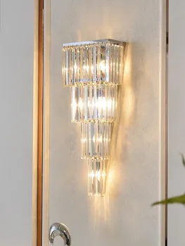 120 см XL, современное роскошное хрустальное освещение для бара, светодиодный настенный светильник для дома, настенные светильники в лобби отеля, проект виллы, большой хрустальный светильник Lampara 15