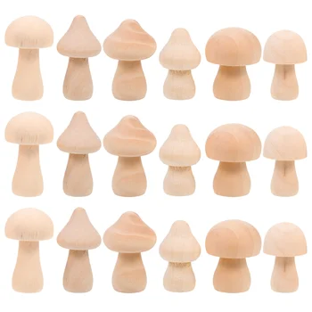 18 шт. маленьких деревянных моделей грибов, игрушек для рисования 
