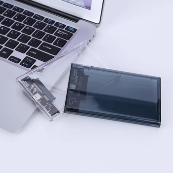 2,5-Дюймовый Корпус жесткого диска SATA К USB3.1 8 ТБ Внешний Корпус жесткого диска USB3.0 К Type C Прозрачный для Ноутбука 11