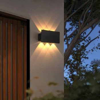 2 Вт 6 Вт Светодиодный наружный и внутренний водонепроницаемый настенный светильник для внутреннего двора, сада, веранды, спальни, коридора, освещения Минималистичный настенный светильник 14