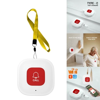 2 комплекта Tuya Wifi Smart Кнопка вызова SOS Телефонный передатчик оповещения Кнопка экстренного вызова 6