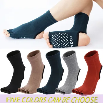 2 пары нескользящих носков для йоги без пальцев, 5-9,5 долларов США, Нескользящие Носки для пилатеса для женщин 4