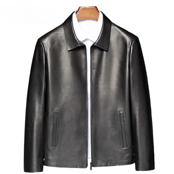 2023 New Winter Men Leather Jacket XS-6XL Men's Sheepskin Leather Soft Business Jacket куртка мужская кожа 100% Leather & Suede 15