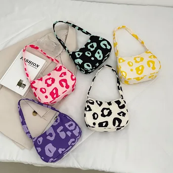 2023 Новая модная холщовая сумка через плечо с леопардовым принтом, Корейская уличная трендовая сумка для женщин, кошельки и сумки sac 17