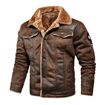 2023 Плюс M-4XL Мужская осенне-зимняя новая куртка из толстой бархатной кожи оверсайз плюс молодежная модная куртка из искусственной кожи, пальто 11