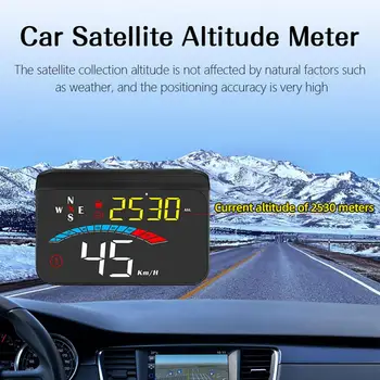 3,8-Дюймовый Автомобильный HUD-дисплей с Автоматическим Затемнением BDS + GPS Smart Gauge Цифровые Часы, Одометр, Сигнализация О превышении лимита USB-питания 8