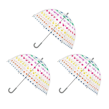 3 детских прозрачных зонта с пузырями, мужские и женские детские зонты, прозрачный модный зонт с длинной ручкой. 2