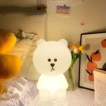 30-Сантиметровый медведь ночник Украшение детской комнаты Фото Сна прикроватная лампа для детской спальни напольная декоративная лампа 3