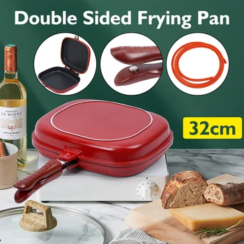 32-сантиметровая двусторонняя сковорода с антипригарным покрытием, гриль для барбекю под давлением 1