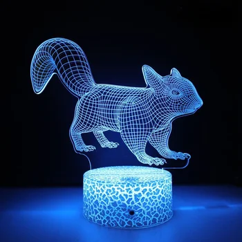 3D лампа Nighdn Illusion Fox Светодиодный ночник для детей, прикроватный столик, украшение спальни, подарок на день рождения, Рождественский подарок для мальчиков и девочек 18