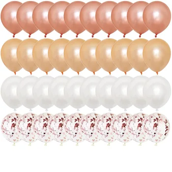 40шт 12-дюймовых золотых конфетти-латексных воздушных шаров Rose Happy Birthday Party Decora Для детей, взрослых, мальчиков, девочек, Душа ребенка, годовщины свадьбы 6
