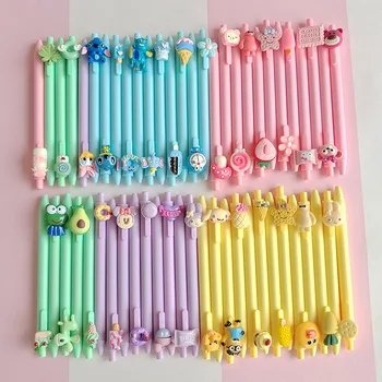 40шт Sanrio Cartoon Macaron, соответствующие цвету, Hellokitty Melody, Черная ручка, канцелярские принадлежности для студентов, шариковая ручка, школьные принадлежности 6