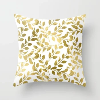 45x45 см, наволочка из полиэстера серии Modern Gold Leaf, украшение для дома, наволочка для дивана, наволочка для подушки 15