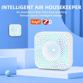 6 В 1 Air Housekeeper Mini Pm2.5 Датчик температуры и влажности Co2, формальдегида Tuya Smart Zigbee Умный Дом 14