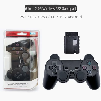 6-в-1 Беспроводной геймпад 2.4G PS2 для PlayStation 1/2/3 и ПК/ТВ/Android 11