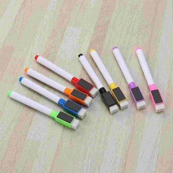 8ШТ Многофункциональных красочных портативных белых клейких лент, 8 цветных магнитных ручек для белой доски, маркеры сухого стирания 19