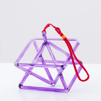 9-дюймовая 10-дюймовая поющая пирамидка из фиолетового кристалла меркаба для энергии исцеления с нитью и хрустальной палочкой 1