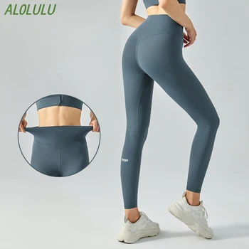 AL0lulu/ Мягкие штаны для йоги с высокой талией и логотипом, Леггинсы для спортзала Для женщин из лайкры, нейлона, Удобные Спортивные леггинсы с карманом на талии 6