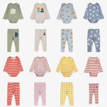 BC 2023 AW / Новые поступления, брендовые ползунки для маленьких мальчиков и девочек, милая хлопковая цельнокроеная одежда для младенцев 5