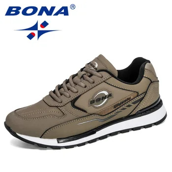 BONA 2023, Новые дизайнеры, Мужская противоскользящая обувь для бега трусцой, Модные кроссовки, Мужская спортивная обувь для прогулок на открытом воздухе, Мужские кроссовки 6