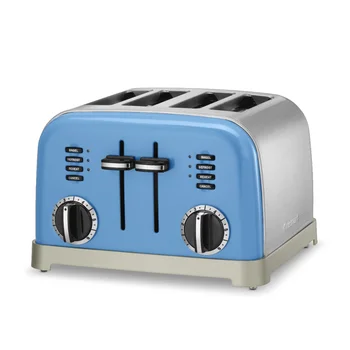 CPT-180RSB Классический Металлический тостер с 4 ломтиками, синий Тостер для приготовления горячих сэндвичей для завтрака