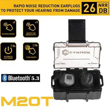 EARMOR M20T Новые Беруши Bluetooth 5.3 Охота Стрельба Электронные Беруши Гарнитура С Защитой От Шума Беруши С Шумоподавлением NRR26db 12
