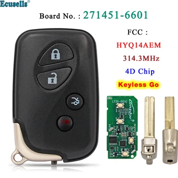 Ecusells Smart Keyless Go Remote Key 314,3 МГц для Lexus IS350 IS250ISF ES350 GS350 GS460 LS600H ISC GS450H HYQ14AEM 271451-6601 18