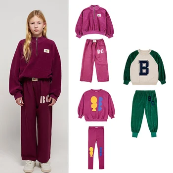 EnkeliBB 2023 AW Новый комплект повседневной толстовки и брюк для мальчиков LMH для девочек, стильные комплекты качественной одежды для детского сада 11