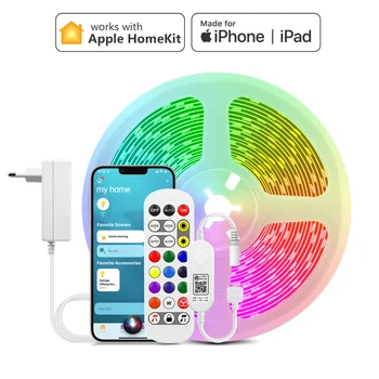 Homekit WiFi Smart LED Strip Light RGB App Control Светодиодные Фонари Работают С Apple Home Siri Voice tira led 30 шт./м 16