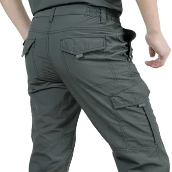 KB Мужские легкие тактические брюки, дышащие летние повседневные армейские длинные брюки в стиле милитари, мужские водонепроницаемые быстросохнущие брюки-карго 14