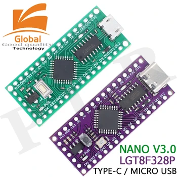 LGT8F328P-LQFP32 MiniEVB TYPE-C MICRO USB Совместим с ATMEGA328 Nano V3.0 LGT8F328P CH9340C/HT42B534-1 SOP16 Для Arduino 12