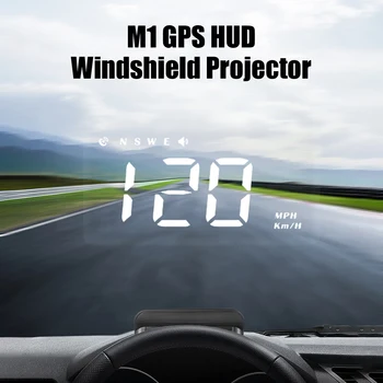 M1 GPS HUD Автомобильный головной дисплей Спидометр Проверка скорости Проектор системы сигнализации Бортовой компьютер Проектор лобового стекла Датчик КМЧ 5