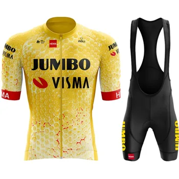 Man 2023, Комплект велосипедной майки Jumbo Visma, Летняя Велосипедная одежда, Форма MTB, Джерси с коротким рукавом, Велосипедный Майо, Ropa De Ciclismo 9