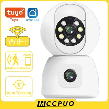 Mccpuo 6MP WIFI Двухобъективная PTZ-Камера AI Human Auto Tracking Indoor 4MP Home Secuity CCTV IP-Камера Видеонаблюдения Tuya Smart Life 4