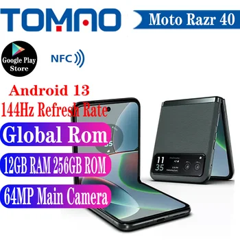 Motorola Moto Razr 40 Телефон с откидным экраном 5G Смартфон Snapdragon 7 Gen 1 Восьмиядерный 64-Мегапиксельная Основная Камера 4200 мАч 30 Вт Google Play 12