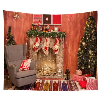 Natal Santa E Renas Voando Tapeçaria Para Estética Como Wall Art e Decoração Dormitório Home para Quarto Sala (95*73 cm) 7