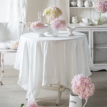 Nowoczesne  bawełniany obrus zmiękczana bawełna jednolity kolor kawy wesele jadalnia obrus Home Decor 11