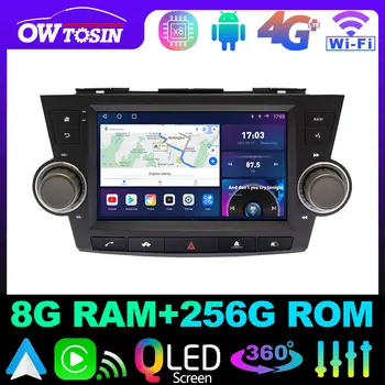Owtosin QLED 1280*720P 8 Core 8 + 128G Автомагнитола Для Toyota Highlander 2 Kluger XU40 2007-2013 GPS Навигация Carplay Android Auto 13