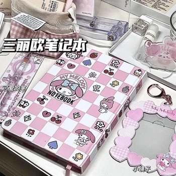 Sanrio Аниме Kuromi Notebook Kawaii Cinnamoroll Pochacco Мелодия Мультяшный дневник Блокнот формата А5 Канцелярские принадлежности, школьные принадлежности, игрушка 5